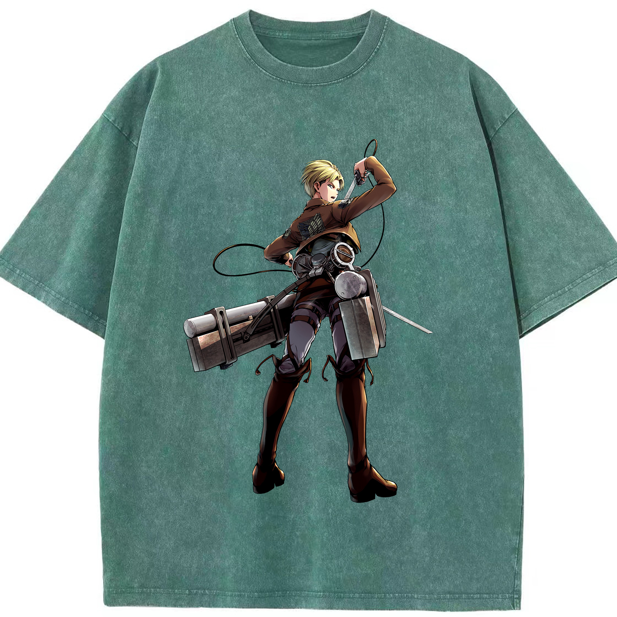 （画像用） 進撃の巨人 Attack on Titan 綿100% ヴィンテージ風 半袖Tシャツ（フロントプリント）
